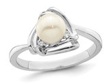 Freshwater Cultured Pearl (6mm) Ring in Sterling Silver